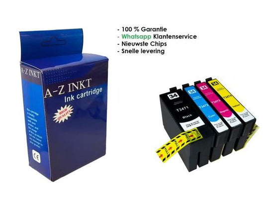 AtotZinkt Compatible inkt cartridges voor Epson 34 / 34 XL | Multipack van 4 cartridges