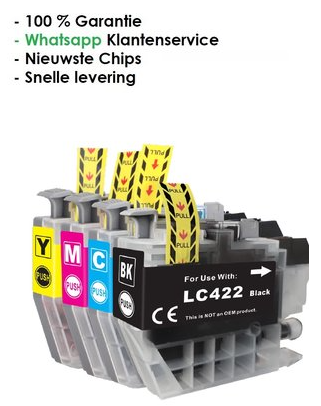 Atotzinkt premium huismerk inkt cartridges voor Brother 422 / LC-422 XL inktcartridges Multipack 4 Kleuren - Geschikt voor Brother MFC-J5340DW, J5345DW, J5740DW, J6540DW en J6940DW