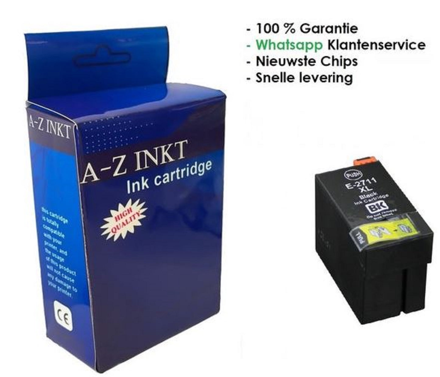 AtotZinkt Compatible inkt cartridge voor Epson 27XL BK