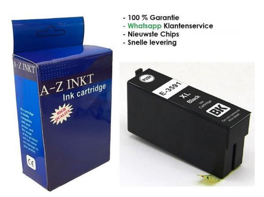 AtotZinkt inktcartridge voor Epson 35 XL / Epson 35XL BK Zwarte cartridge