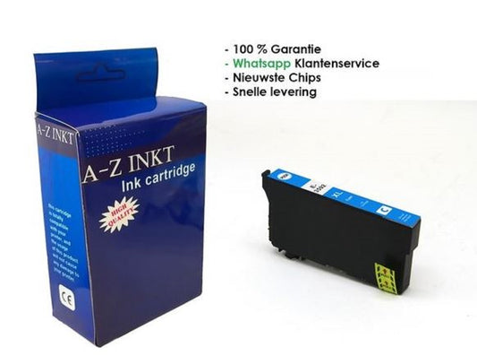AtotZinkt inktcartridge voor Epson 35 XL / Epson 35XL C 1 x Cyaan Blauwe cartridge