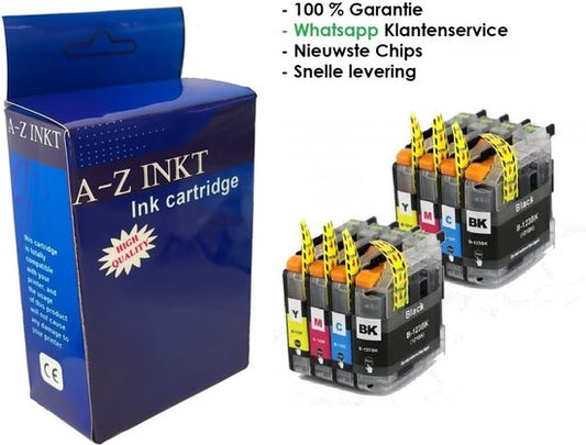 LC123XL Multipack 8 Stuks 2 x BK/C/M/Y AtotZinkt Huismerk Cartridges LC 123 XL geschikt voor Brother DCP-J132W, DCP-J172W, DCP-J152W, DCP-J552DW, DCP-J752DW, DCP-J4110DW, MFC-J4410DW, MFC-J4510DW, MFC-J4610DW, MFC-J470DW, MFC-J4710DW, MFC-J650DW