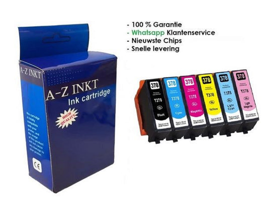 AtotZinkt Huismerk Compatible inkt cartridges voor Epson 378 / 378XL  6 cartridges