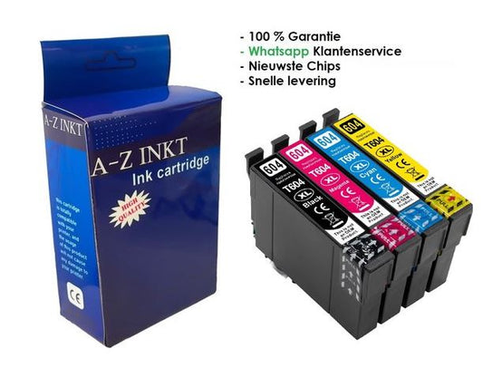 Atotzinkt premium huismerk voor Epson 604XL, Epson 604 multipack van 4 kleuren Hoge capaciteit voor Epson Expression Home XP-2200 XP-2205 XP-3200 XP-3205 XP-4200 XP-4205 Workforce WF-2910 WF-2930 WF-2935 WF-2950