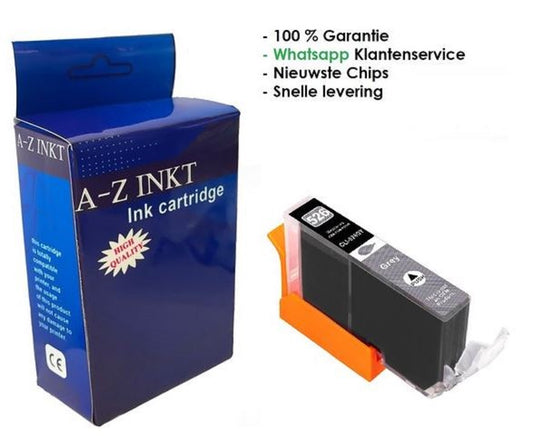AtotZinkt inkt cartridge voor Canon 526 GY XL CLI-526 grijs