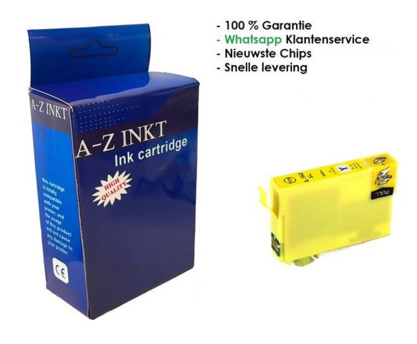 AtotZinkt huismerk Epson 502 XL Y Yellow inkt cartridge - Met Chip - Epson 502XL