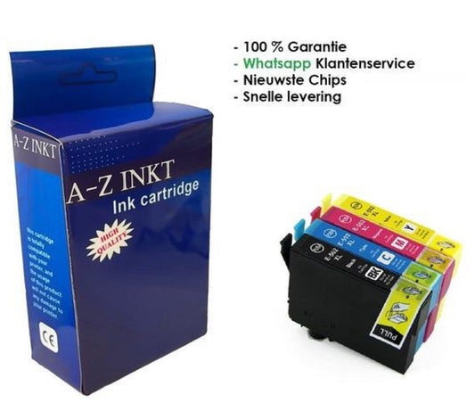 AtotZinkt huismerk Epson 502 XL cartridges- Multipack van 4 stuks - Met Chip - Epson 502XL