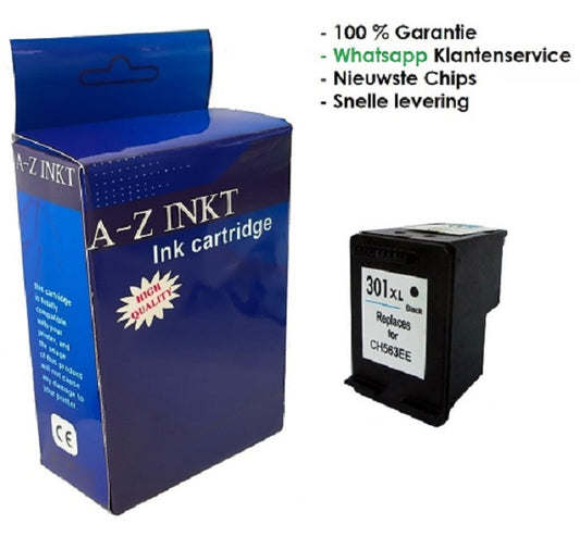 Premium Atotzinkt  huismerk XL Cartridge voor HP 301XL Black