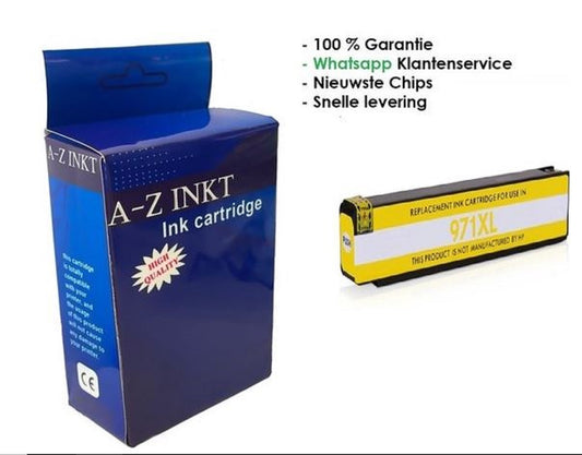 Atotzinkt Premium inkt cartridge voor HP 971 XL Y Geel voor HP OfficeJet Pro X451DN, Pro X451DW, Pro X476DN MFP, Pro X476DW MFP, Pro X551DW MFP, Pro X576DW MFP