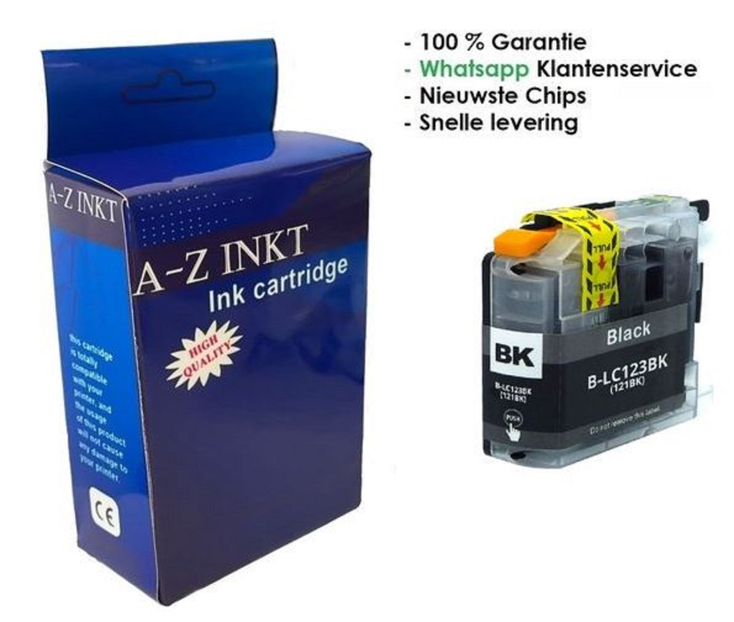 LC 123 BK XL AtotZinkt Huismerk Cartridge BK LC 123BK XL voor Brother DCP-J132W, DCP-J172W, DCP-J152W, DCP-J552DW, DCP-J752DW, DCP-J4110DW, MFC-J4410DW, MFC-J4510DW, MFC-J4610DW, MFC-J470DW, MFC-J4710DW, MFC-J650DW