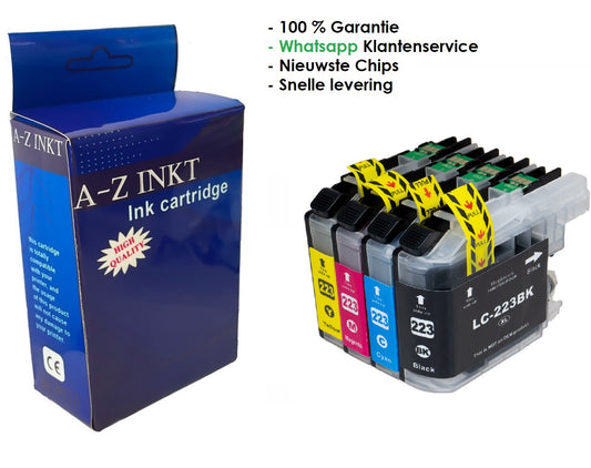 LC 223 BK/C/M/Y XL 10 stuks multipack AtotZinkt Cartridges compatibel voor Brother LC223 XL 4 x zwart 2 x alle kleuren multipack DCP-J4120DW MFC-J4420DW MFC-J4425DW MFC-J4620DW MFC-J4625DW MFC-J5320DW MFC-J5620DW MFC-J5625DW MFC-J5720DW