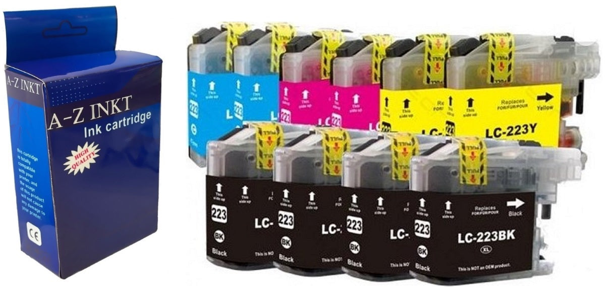 LC 223 BK/C/M/Y XL 10 stuks multipack AtotZinkt Cartridges compatibel voor Brother LC223 XL 4 x zwart 2 x alle kleuren multipack DCP-J4120DW MFC-J4420DW MFC-J4425DW MFC-J4620DW MFC-J4625DW MFC-J5320DW MFC-J5620DW MFC-J5625DW MFC-J5720DW