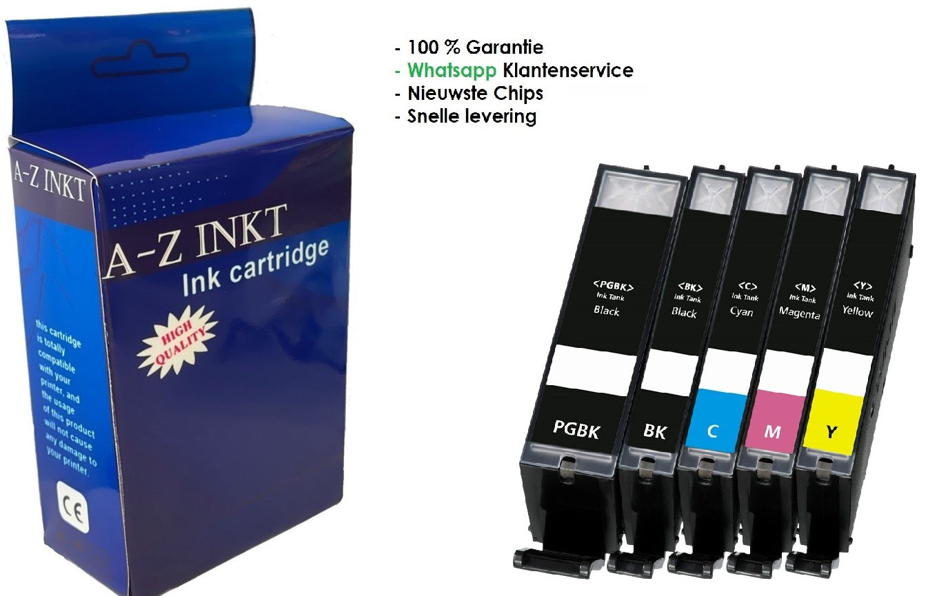AtotZinkt Multipack voor Canon GI-550XL / CLI-551XL, Canon 550 xl pgbk 551 cartridges multipack van 5 stuks