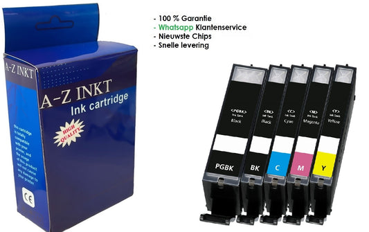 AtotZinkt Multipack voor Canon GI-550XL / CLI-551XL, Canon 550 xl pgbk 551 cartridges multipack van 5 stuks